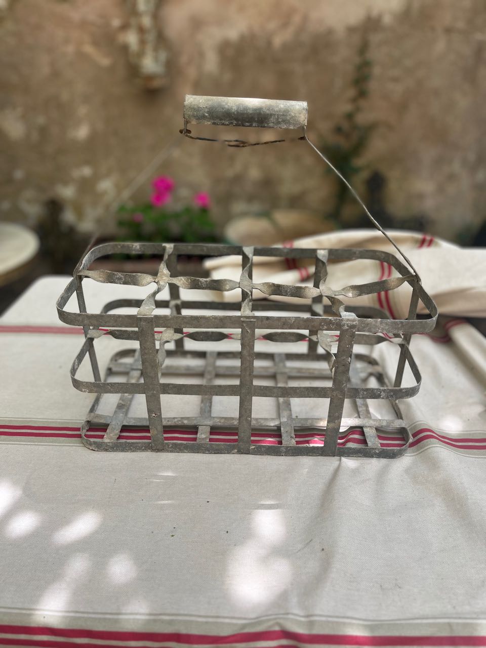 fa765 French vintage bottle holder