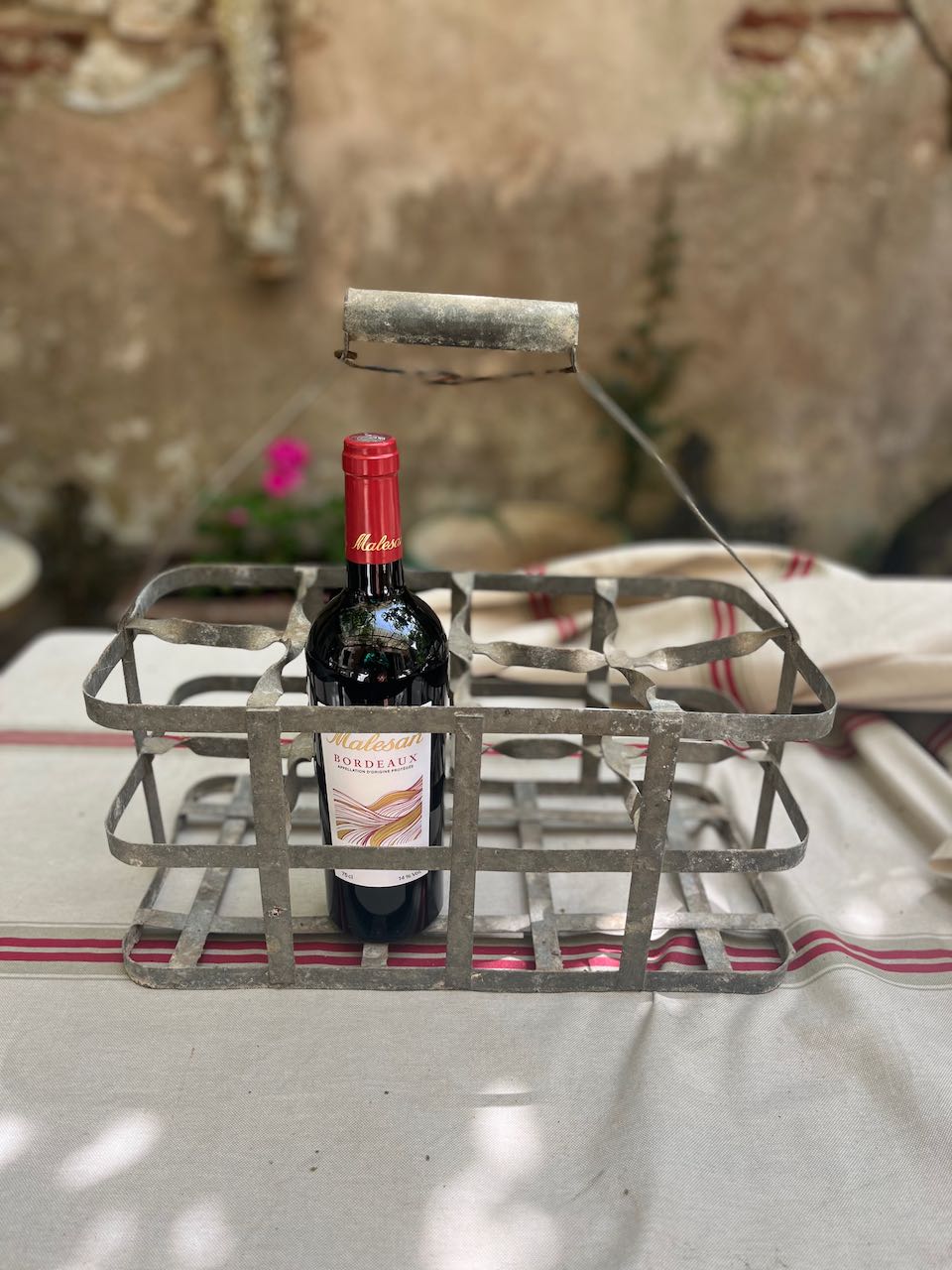 fa765 French vintage bottle holder