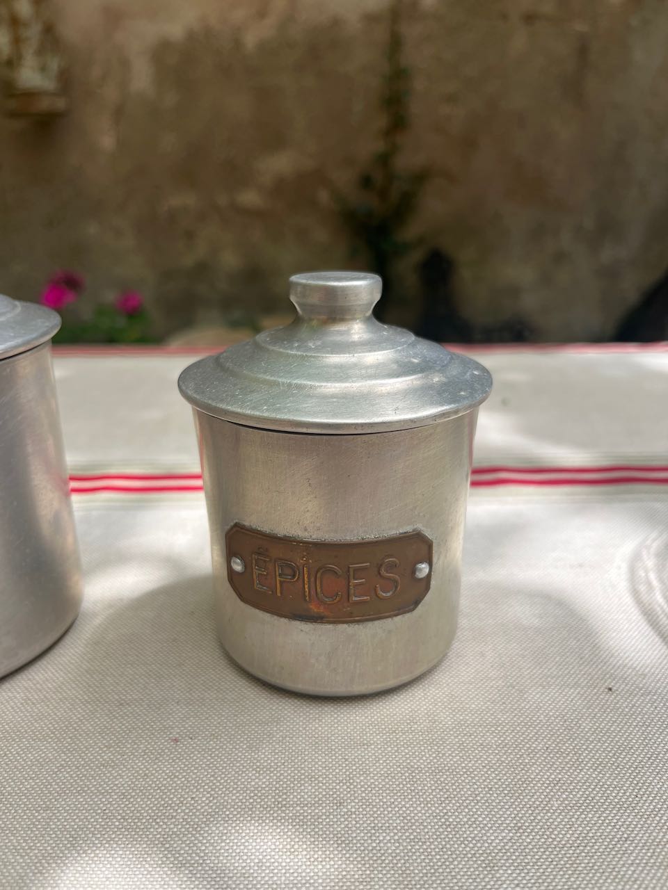 fa694 Aluminium Set French vintage Kitchen cannisters