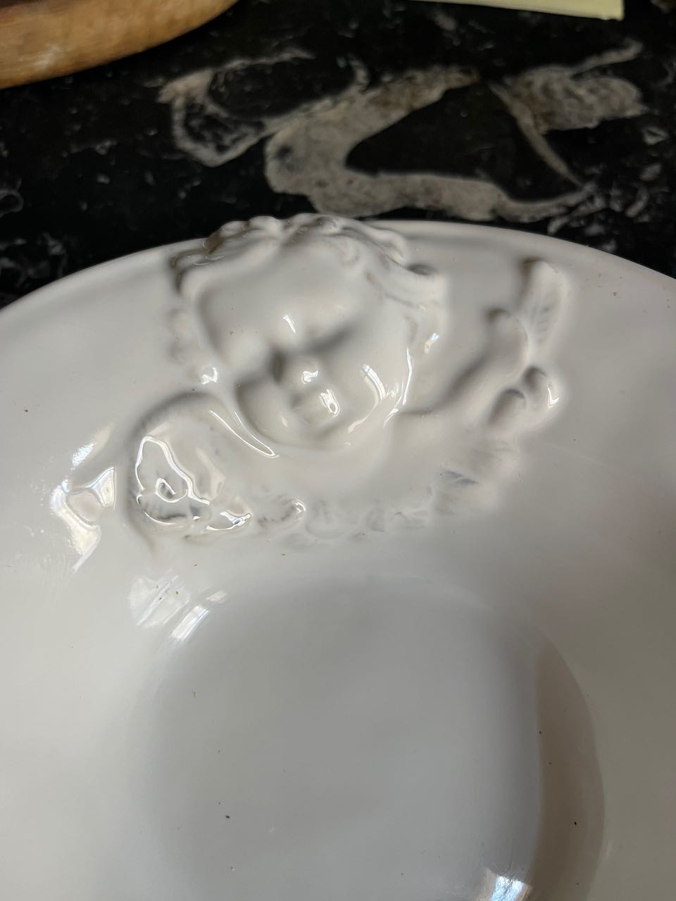 fa615 French Handmade Angel dinner plate