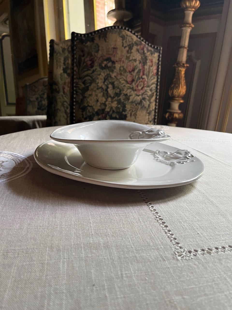 fa615 French Handmade Angel dinner plate