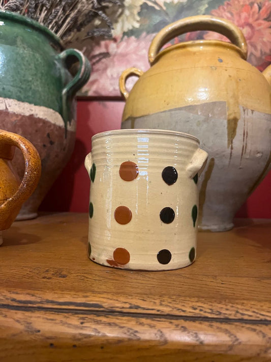 fa635 Small French vintage  provincial container