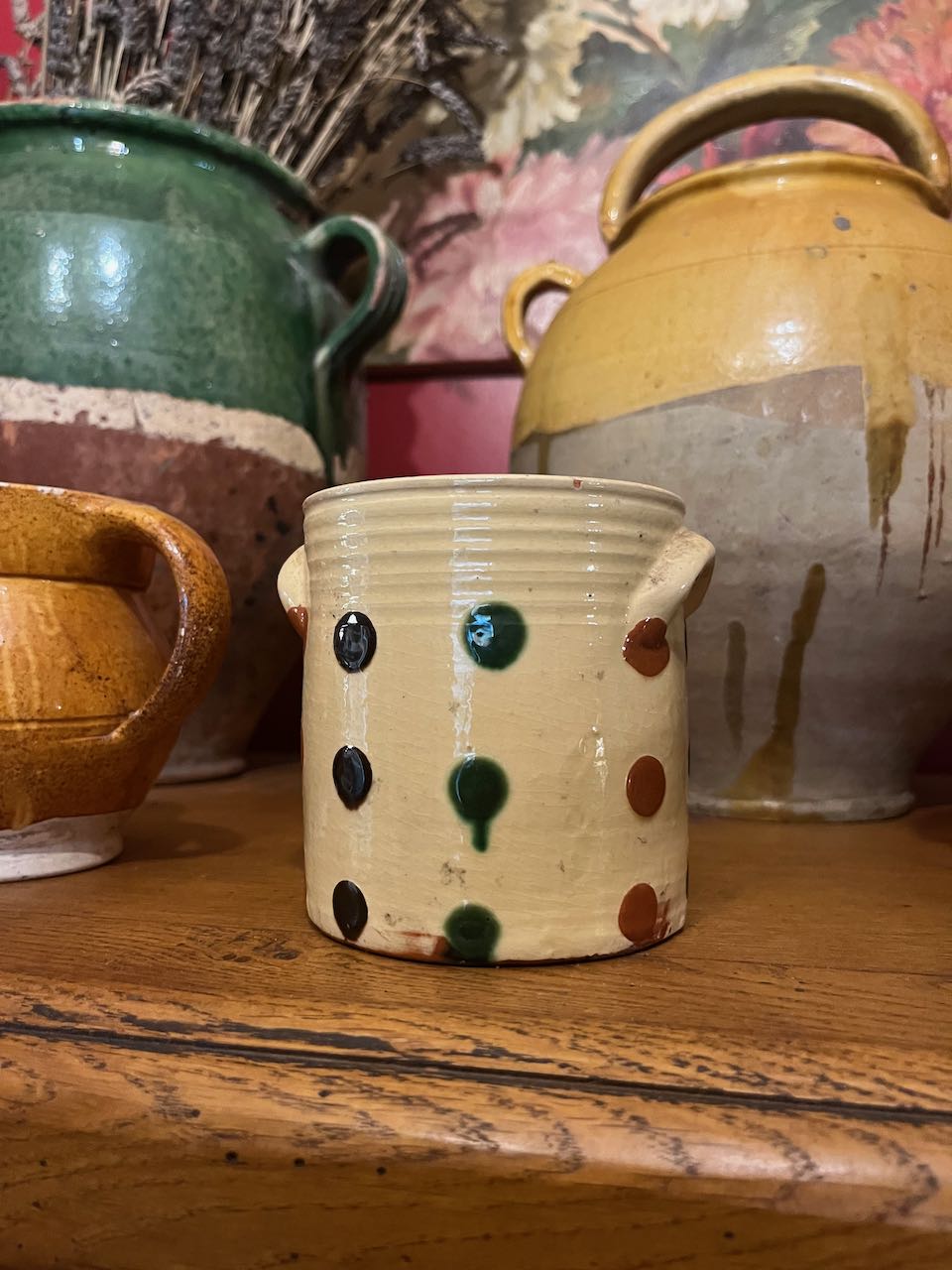 fa635 Small French vintage  provincial container