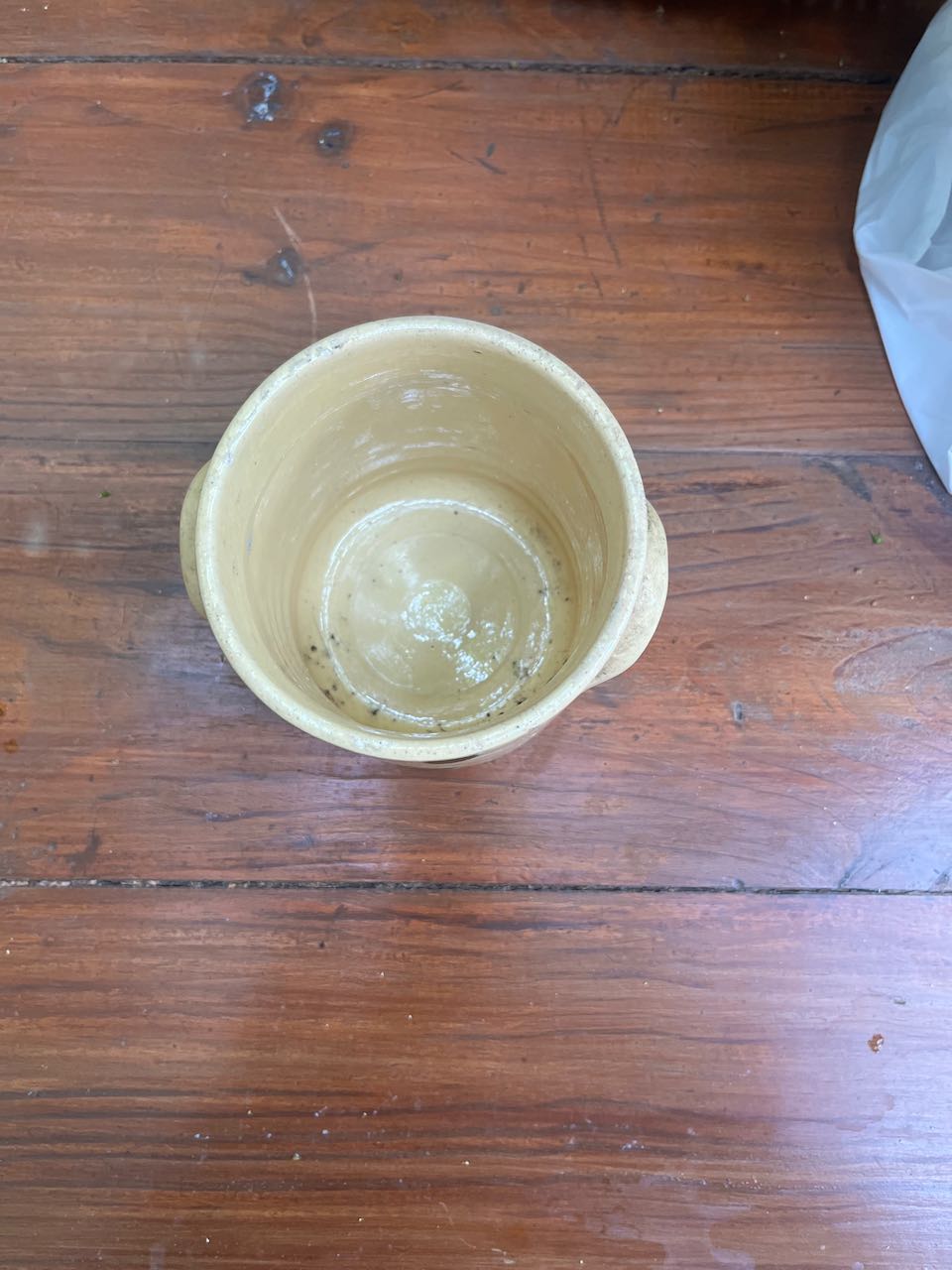 fa635 Small French vintage  provincial container