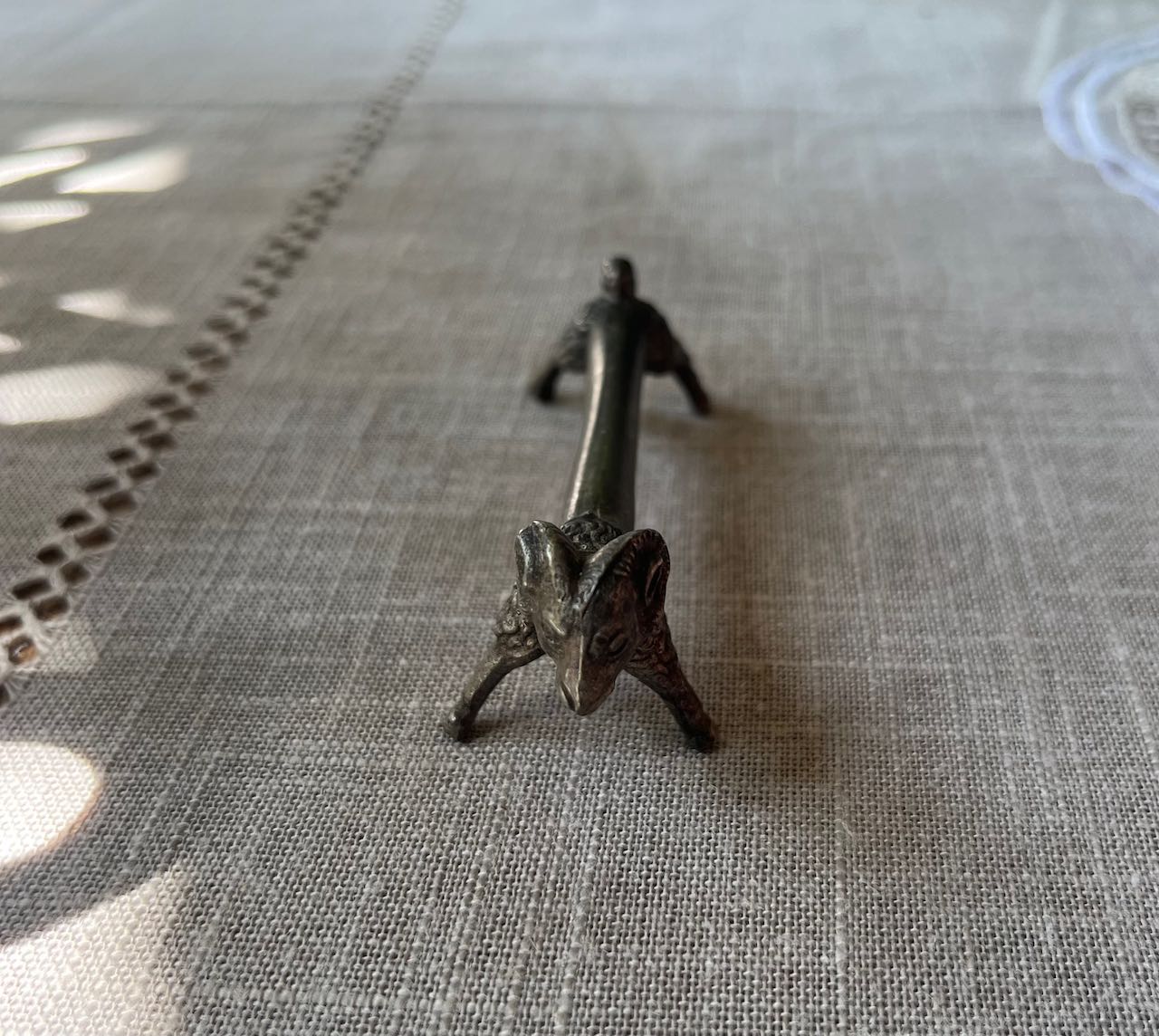 fa641 French vintage Pewter spoon rests