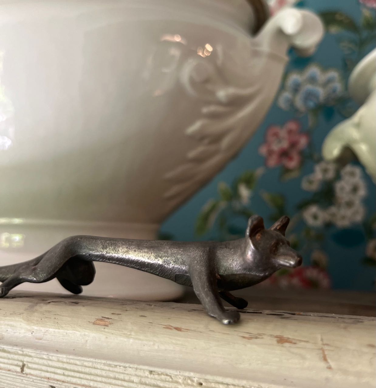 fa641 French vintage Pewter spoon rests