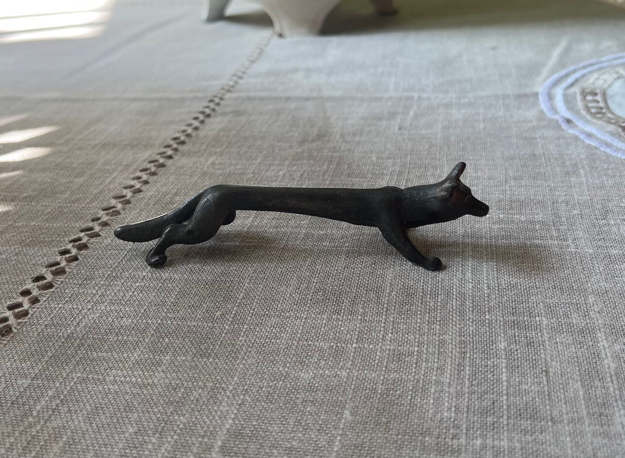 fa641 French vintage Pewter spoon rests