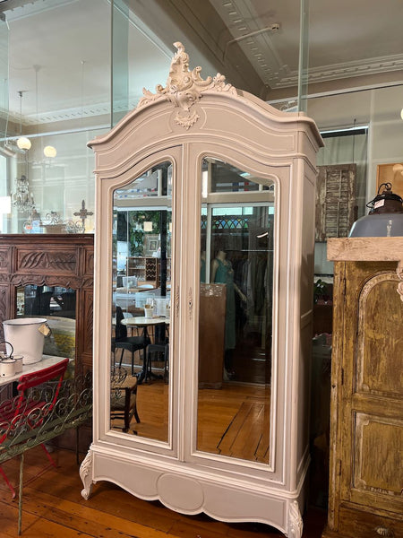 fa4087 French antique shell topped armoire