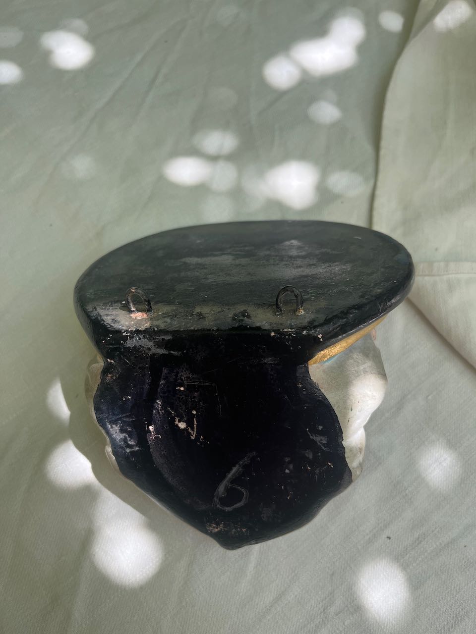 fa687 Large beautiful plaster statue of madonna ,with plinth. French