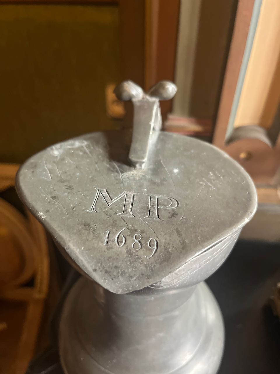 fa680 French Pewter jug from 1689