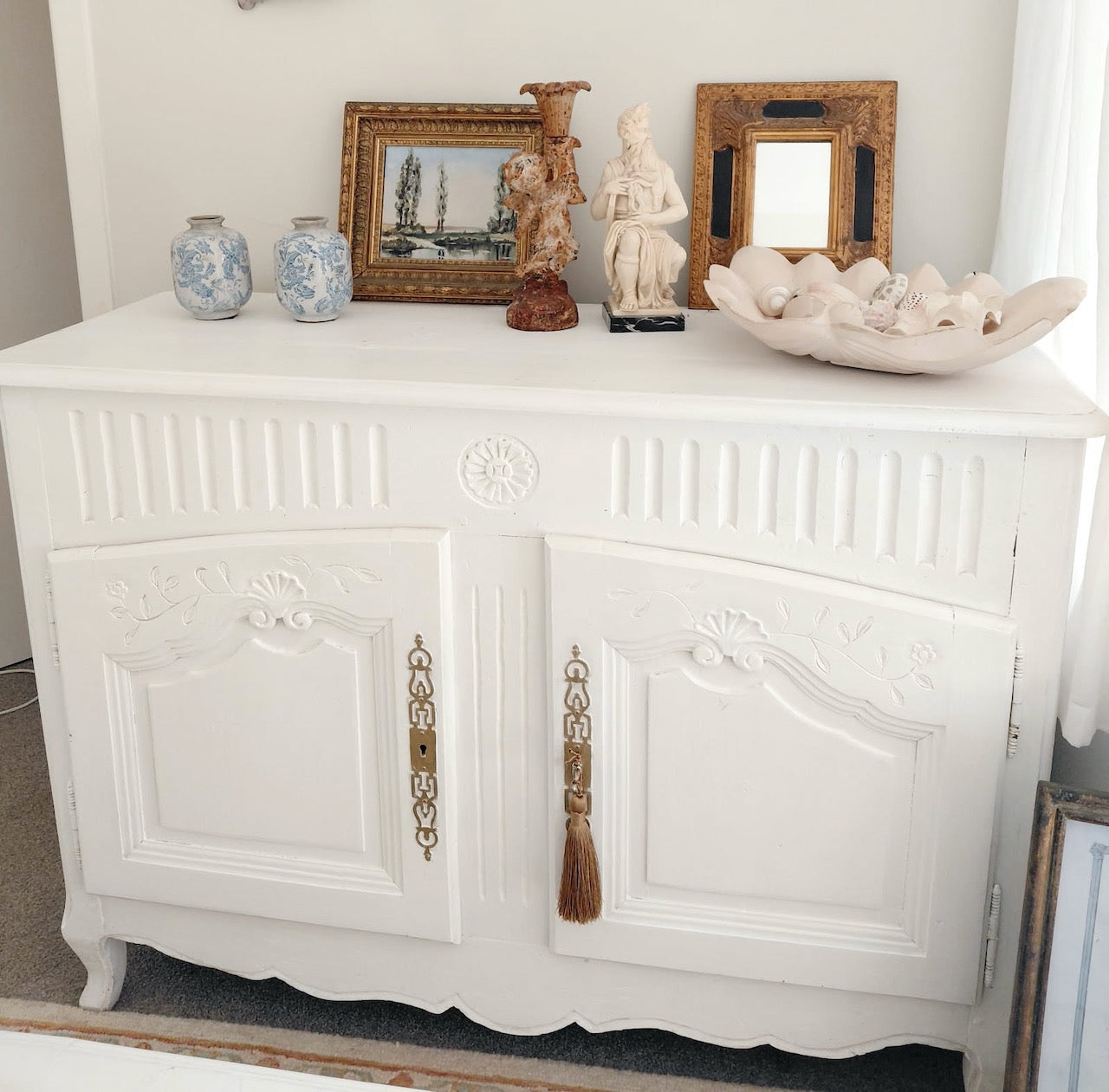 RD Antique French painted Buffet, rustique