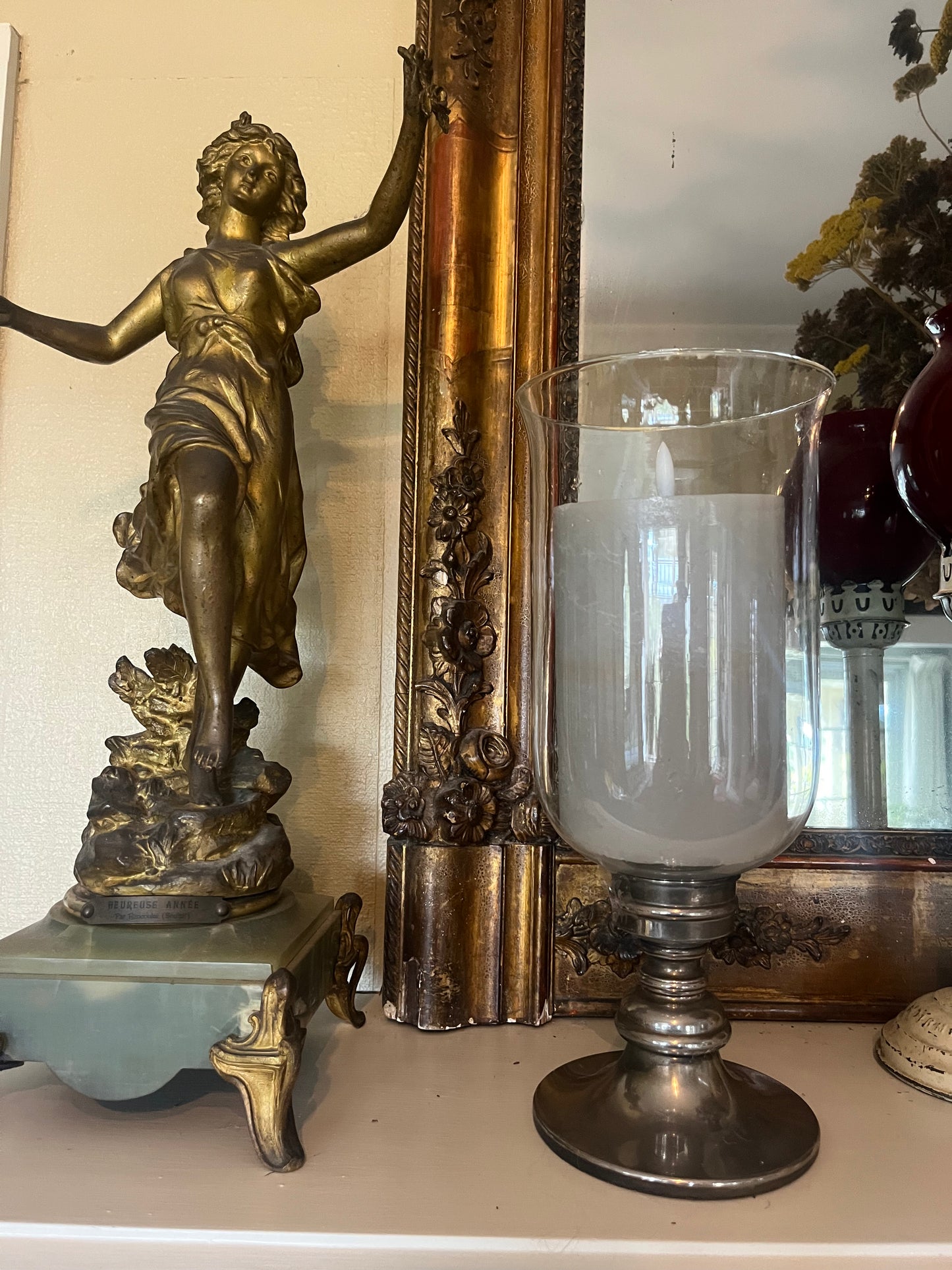 fa932 Silver plated hurricaine candle holder