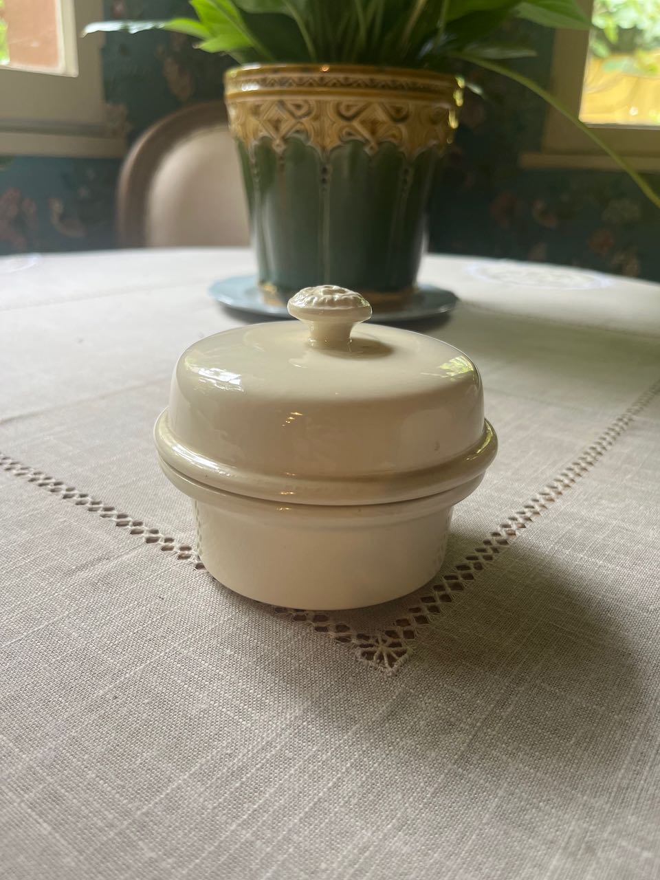 fa731 Rare ceramic french pate container