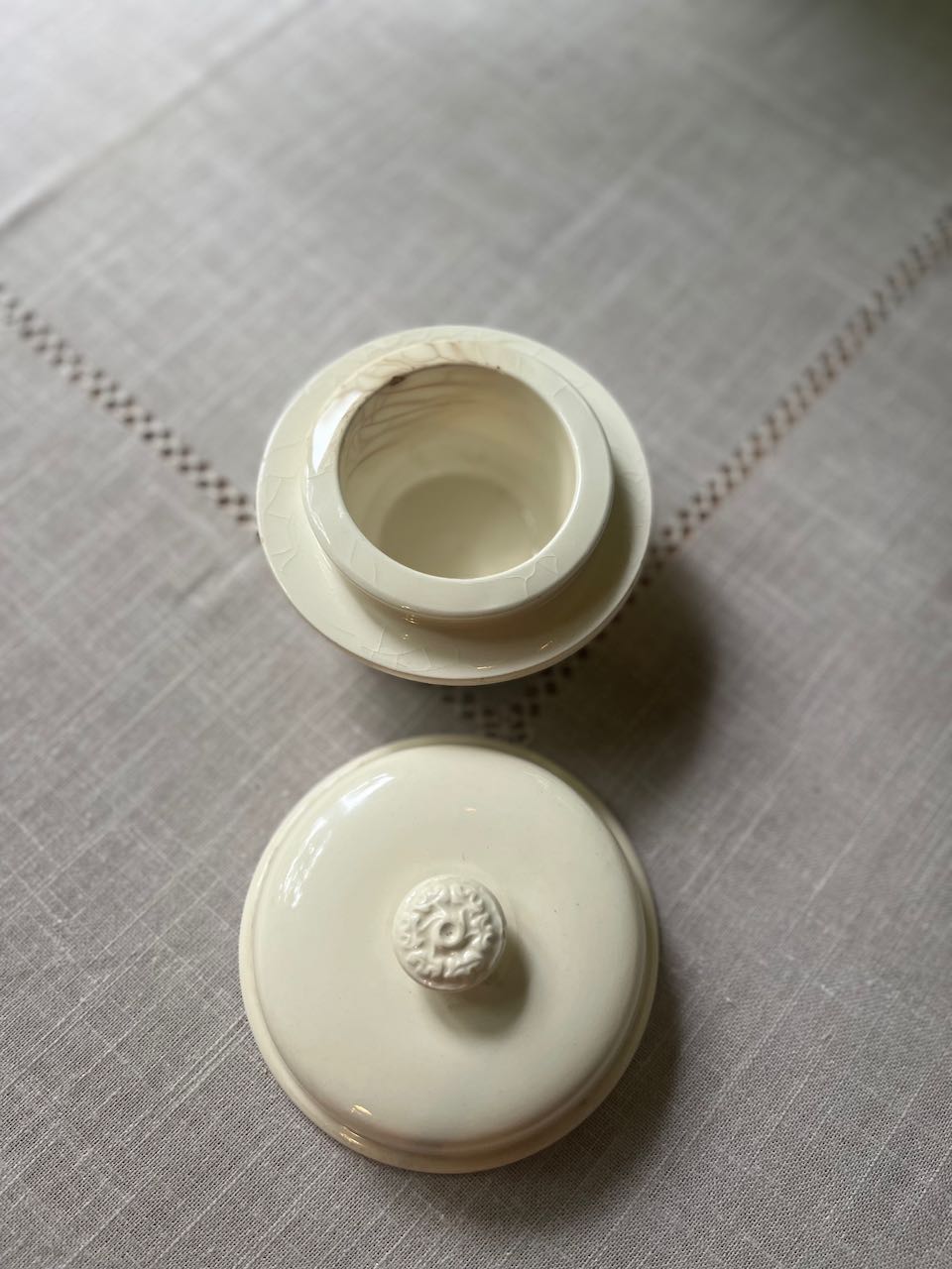 fa731 Rare ceramic french pate container