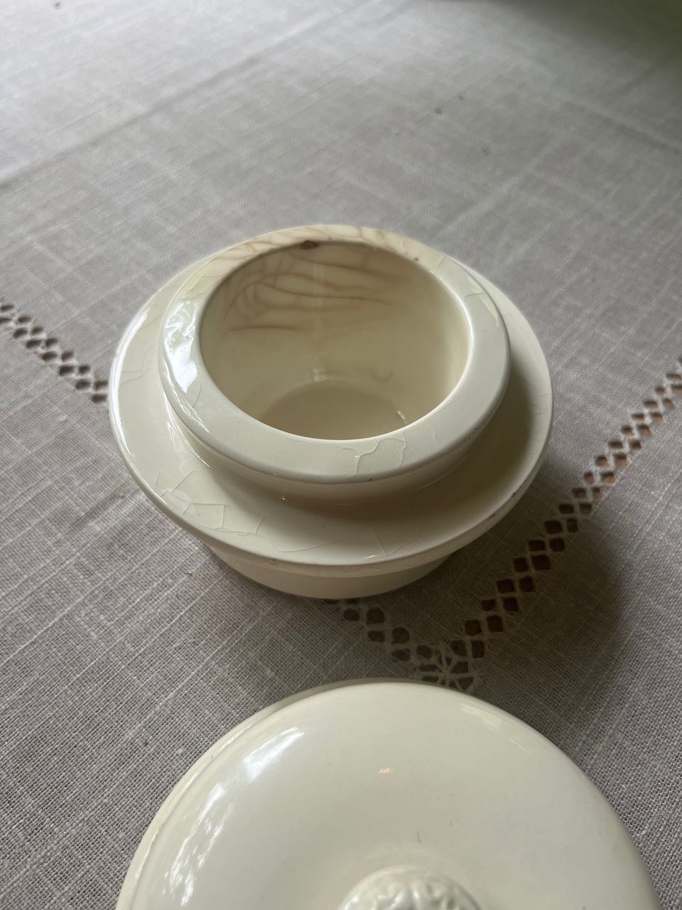 fa731 Rare ceramic french pate container