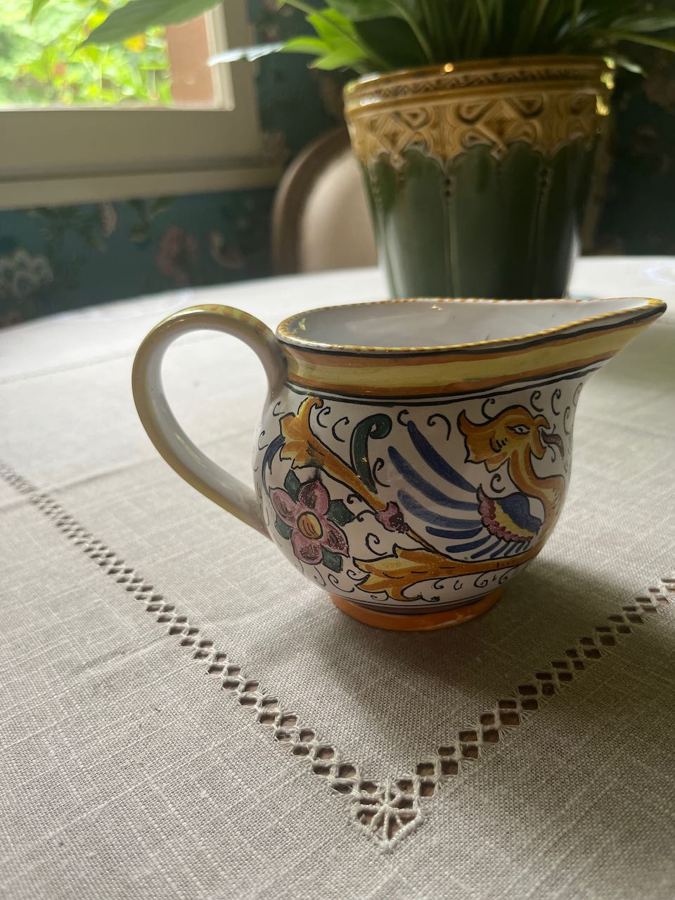 fa744 Handpainted italian jug