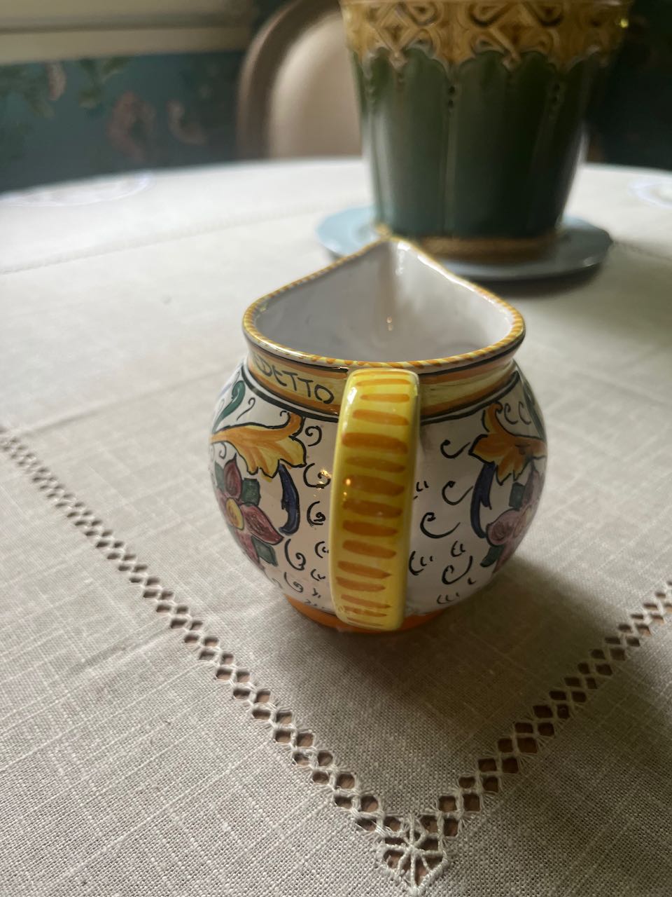 fa744 Handpainted italian jug