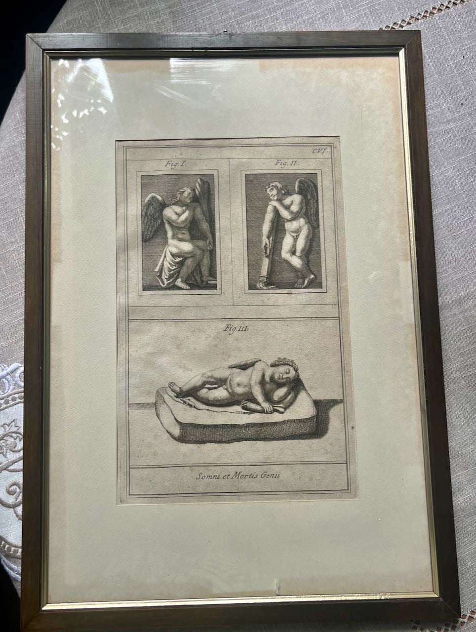 Cherub black and white print, Italian