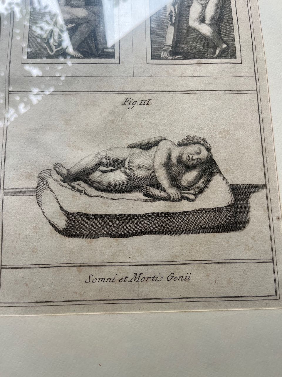 Cherub black and white print, Italian