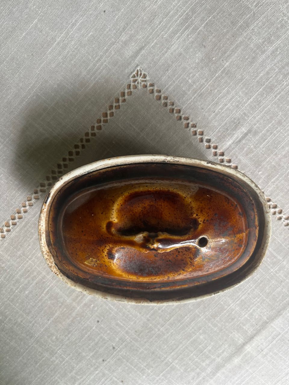 fa740 Lovely treacly glaze french antique tureen