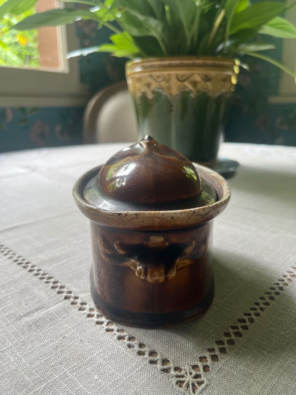 fa740 Lovely treacly glaze french antique tureen