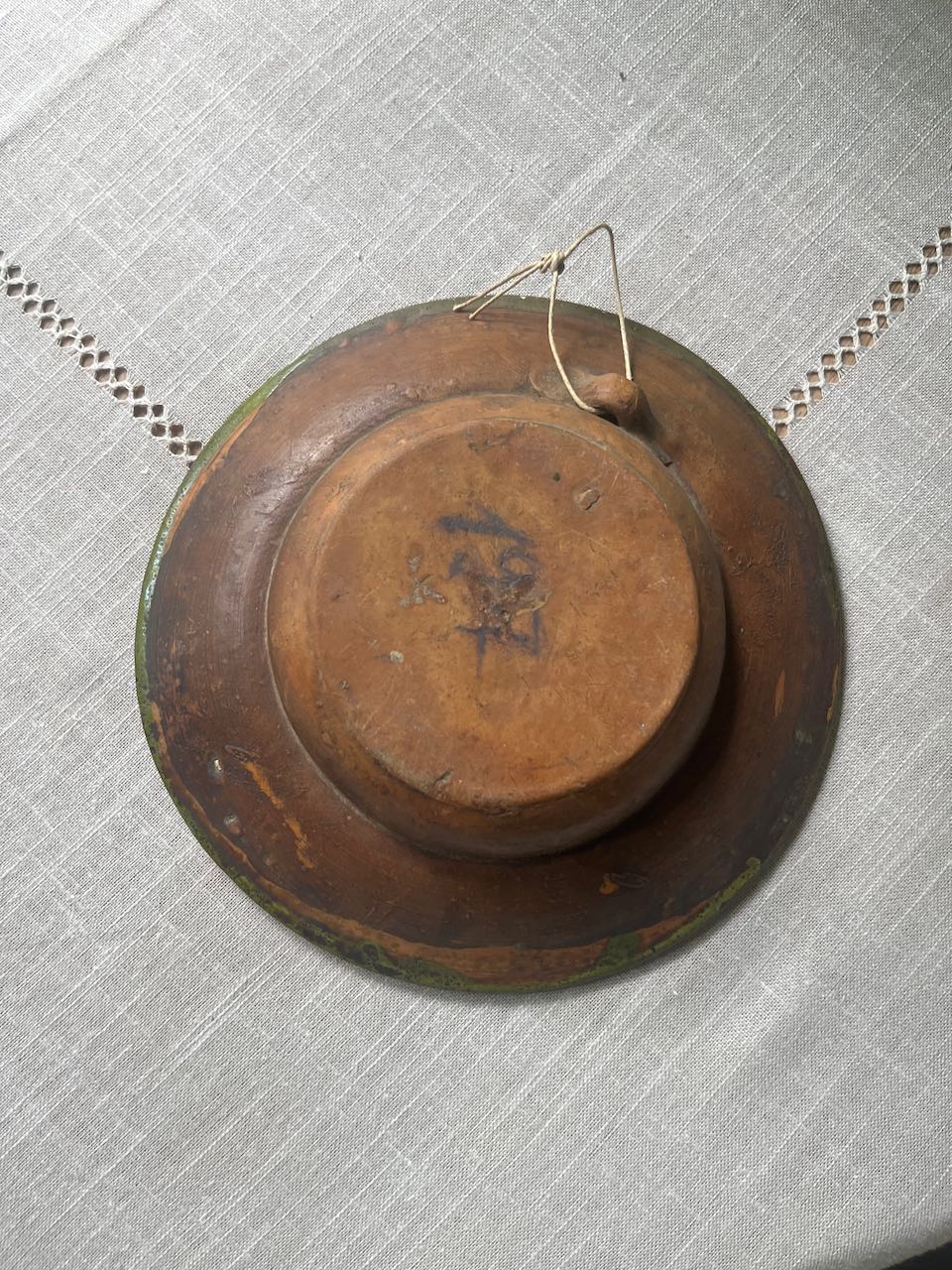 fa736 Stunning Antique hand built plate