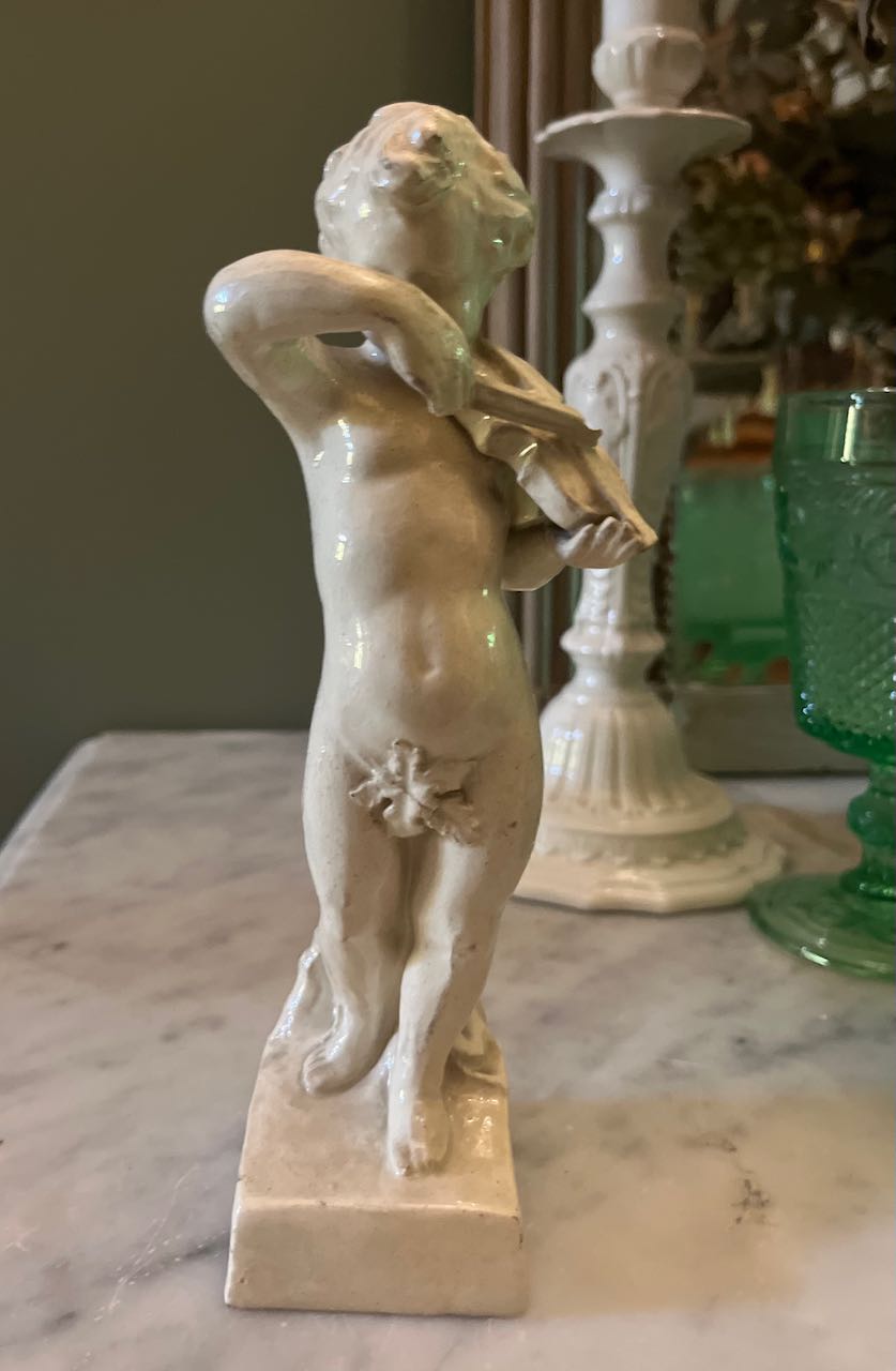 fa713 Handbuilt Cherub playing violin, Vintage, Italy