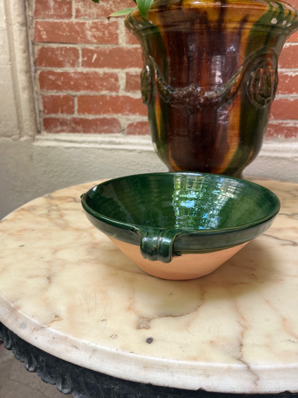 fa762 Small green pottery salad bowl