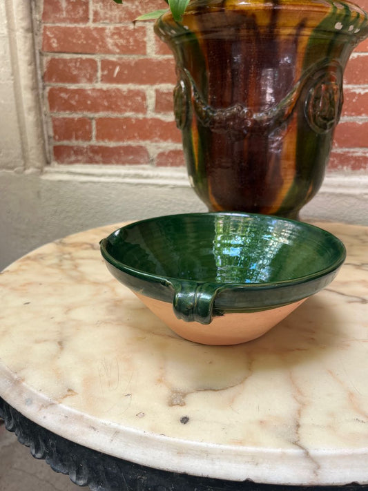 fa762 Small green pottery salad bowl