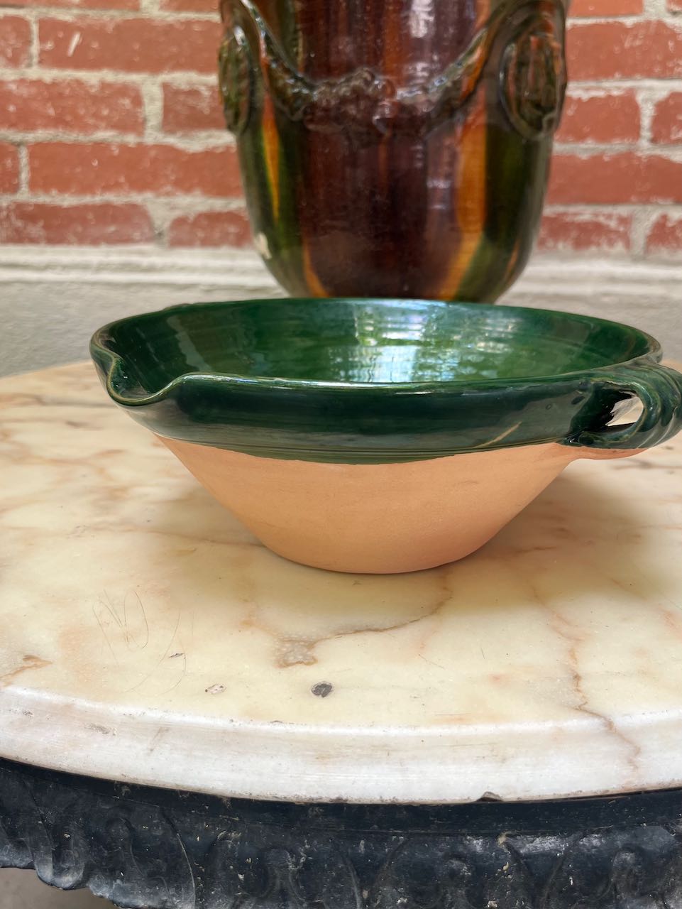 fa762 Small green pottery salad bowl