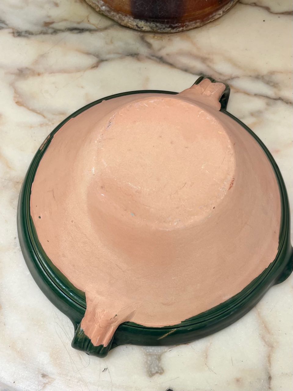 fa762 Small green pottery salad bowl