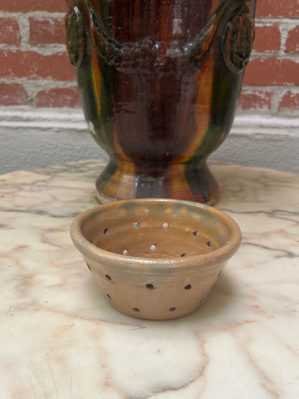 fa761 French antique cheese strainer