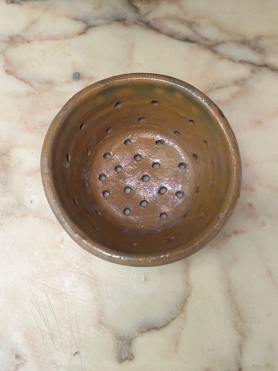 fa761 French antique cheese strainer
