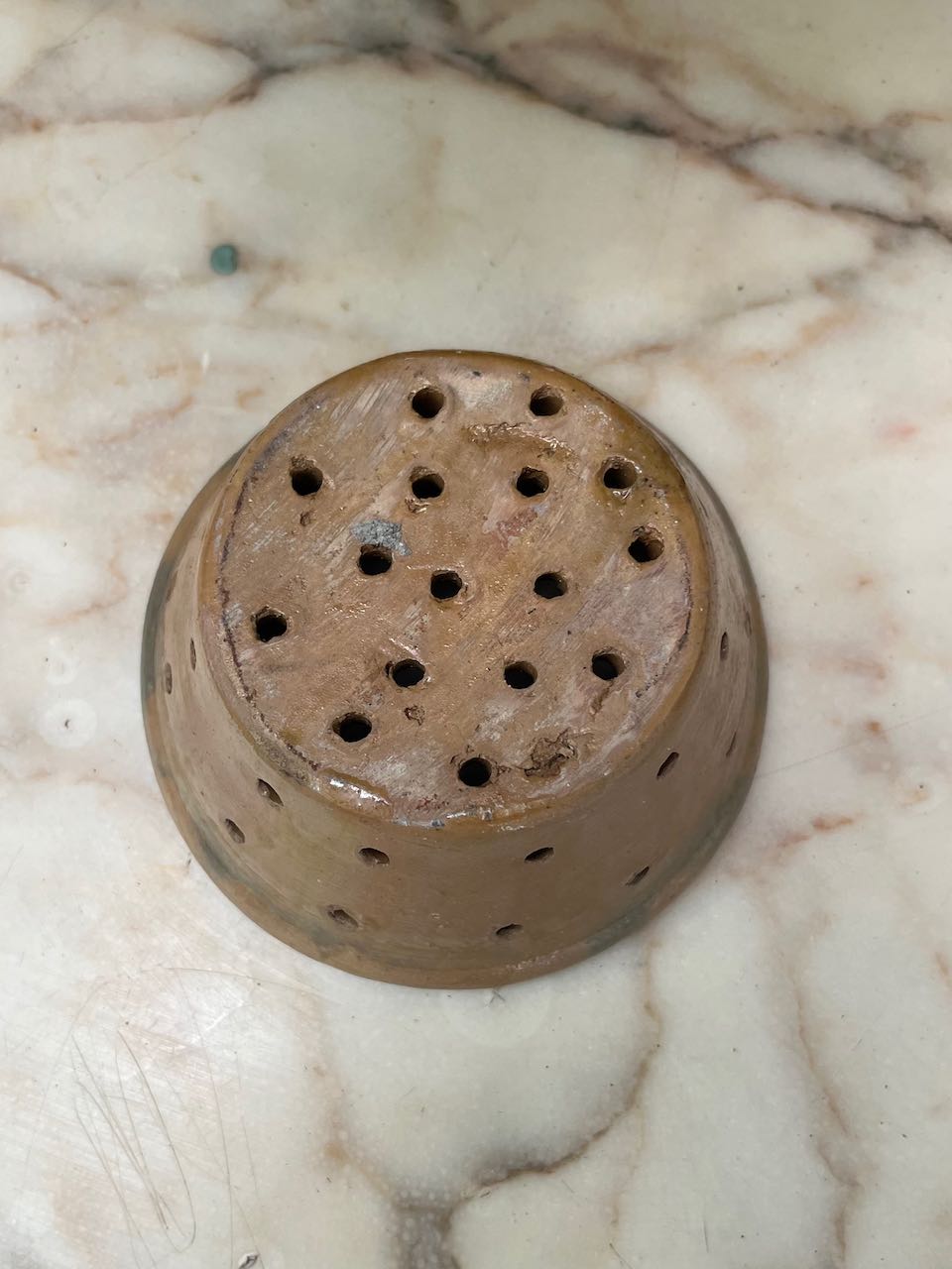 fa761 French antique cheese strainer