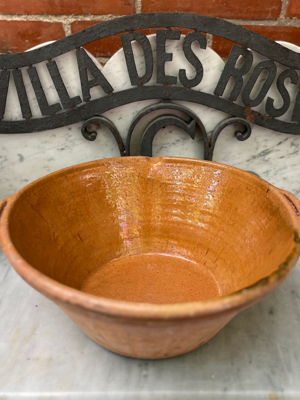 fa758 Medium/lg french vintage cheese making bowl