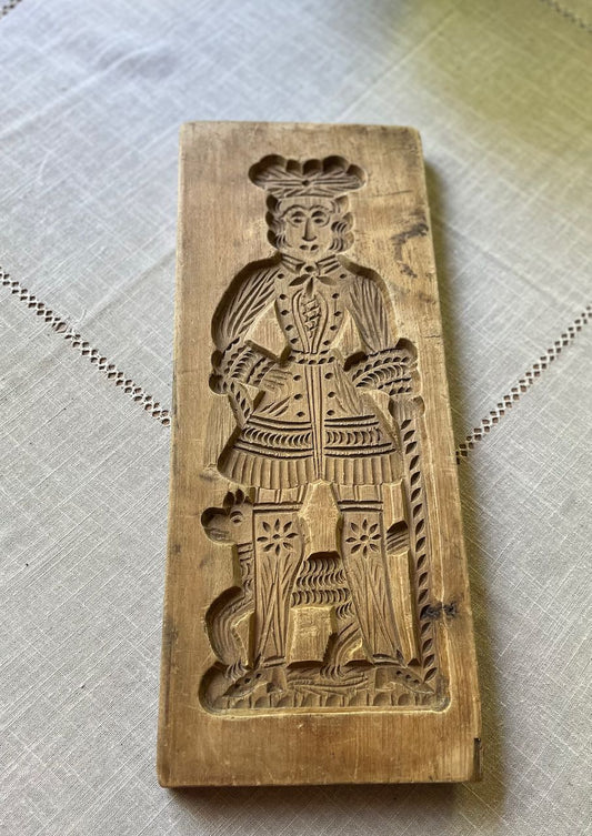 fa781 Large wooden vintage gingerbread mould, 2 sided