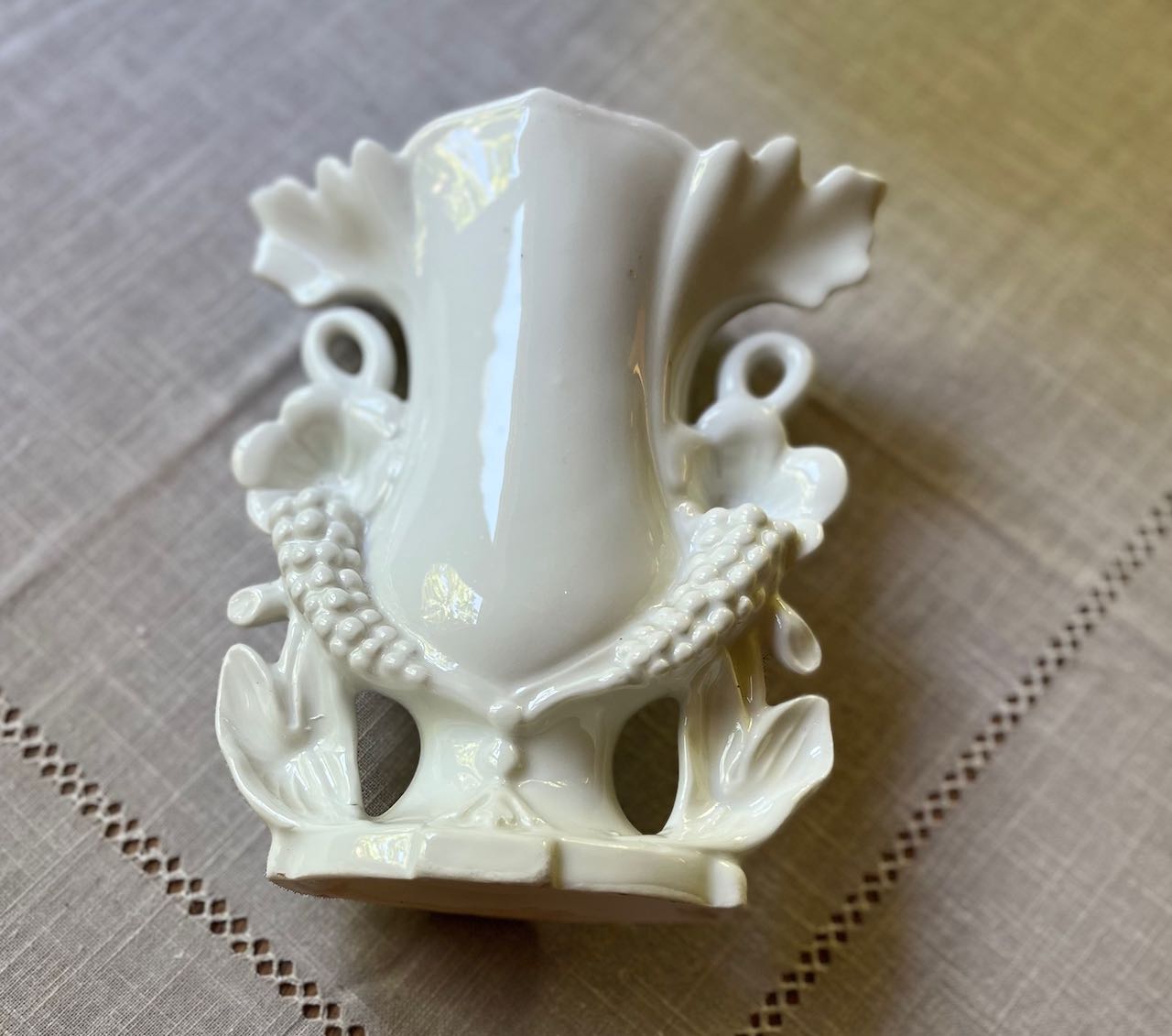 fa770 White porcelain Wedding day vase.