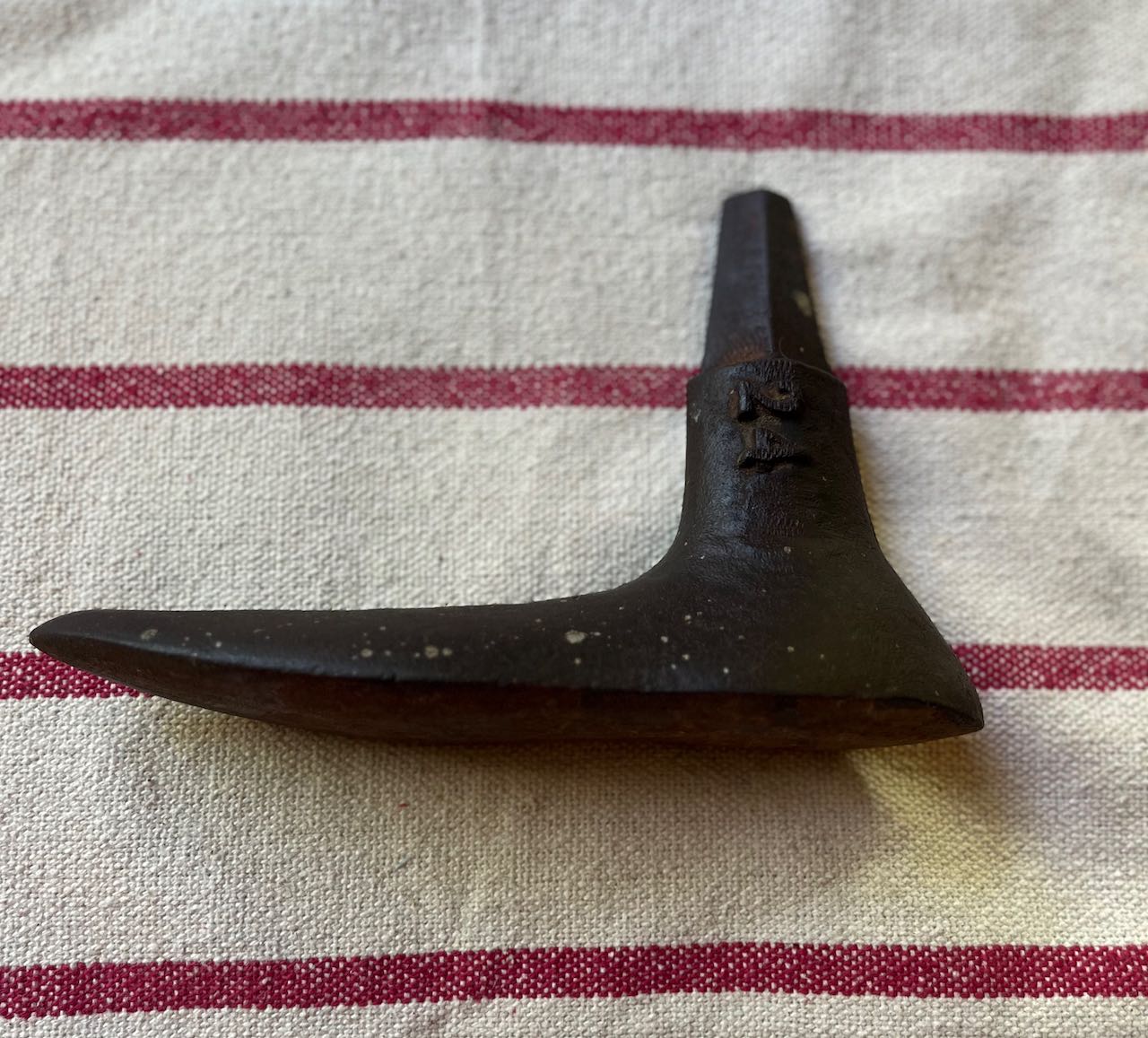 fa764 French antique metal shoe last