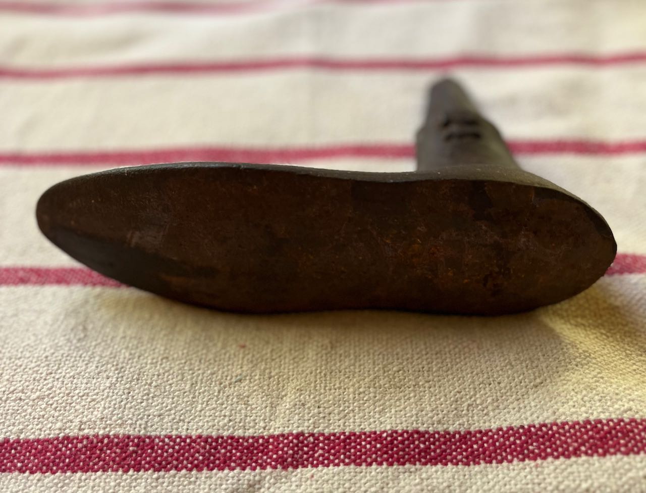 fa764 French antique metal shoe last