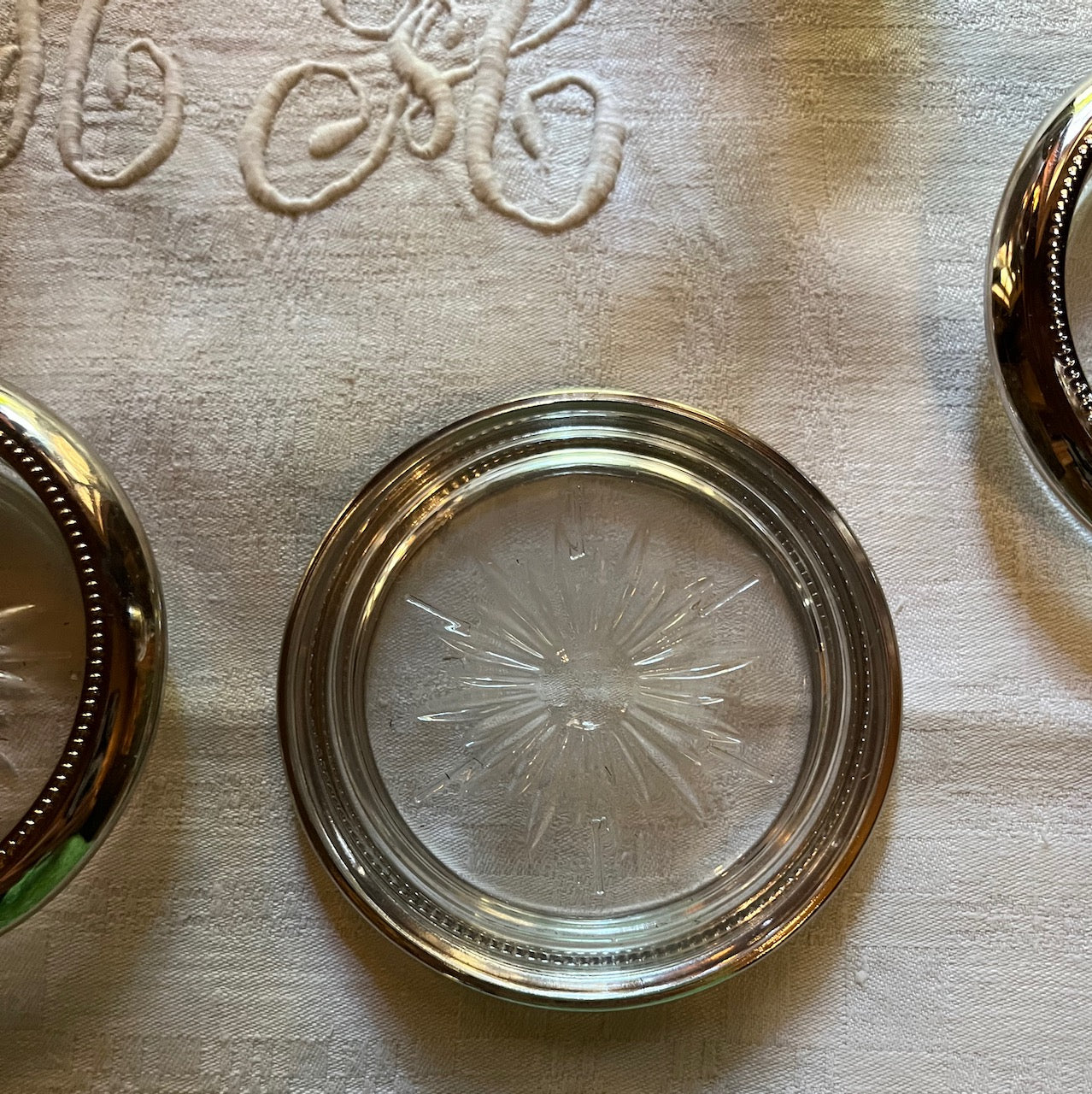 fa789 Wine or wine bottle coaster , silver plate