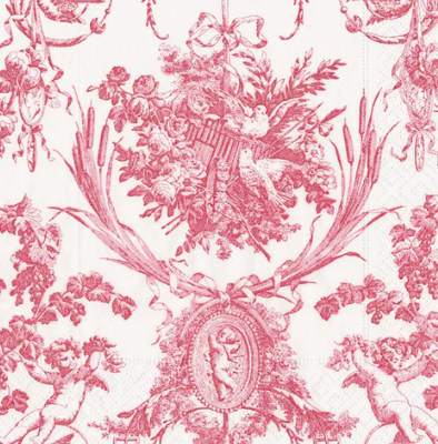 Romantic Toile Rose cocktail paper Napkin ( set of 20)