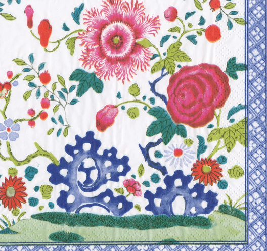 Floral Porcelain Luncheon  paper napkins ( set of 20)
