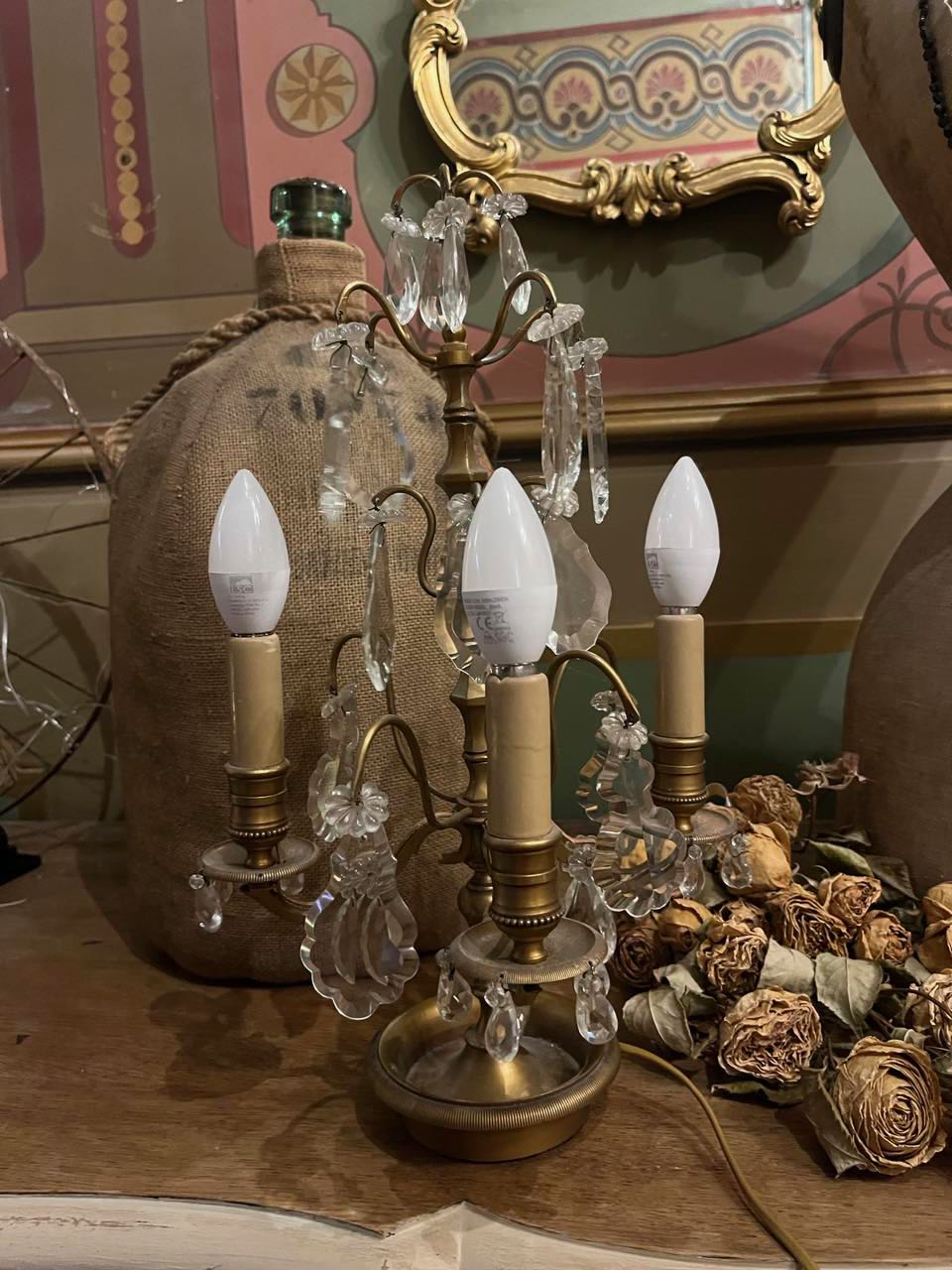 fa4791 Girandole French vintage table lamp