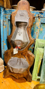fa4010 French antique Pewter drinking fountain ( decoration)