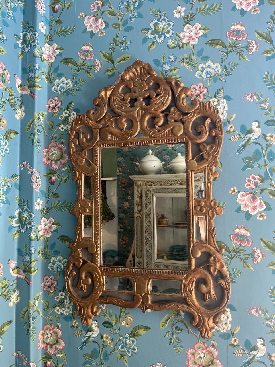 fa3525 Gold French antique mirror